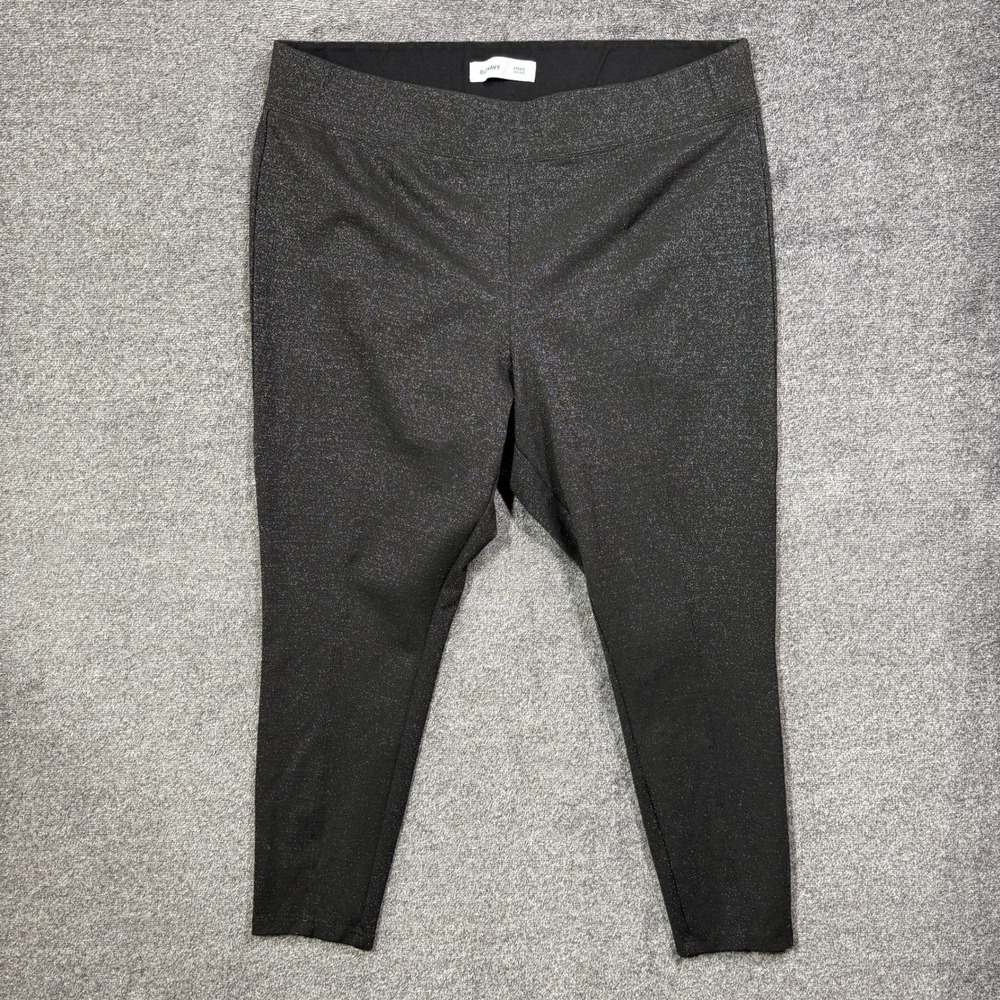 Old Navy Pants Stevie High Rise XXL Metallic Shimmer Black Silver Sparkle